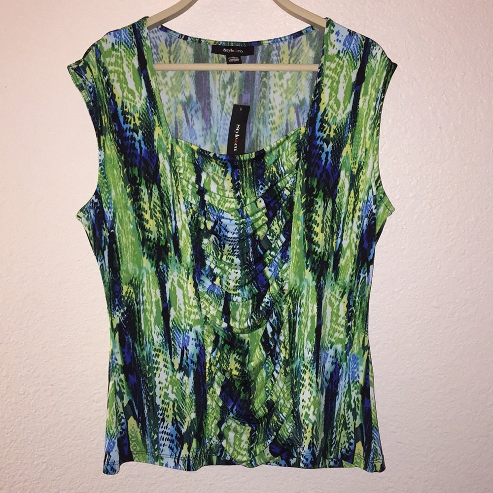 Sleeveless ruched snake print blouse